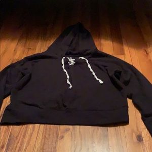black cropped sweatshirt